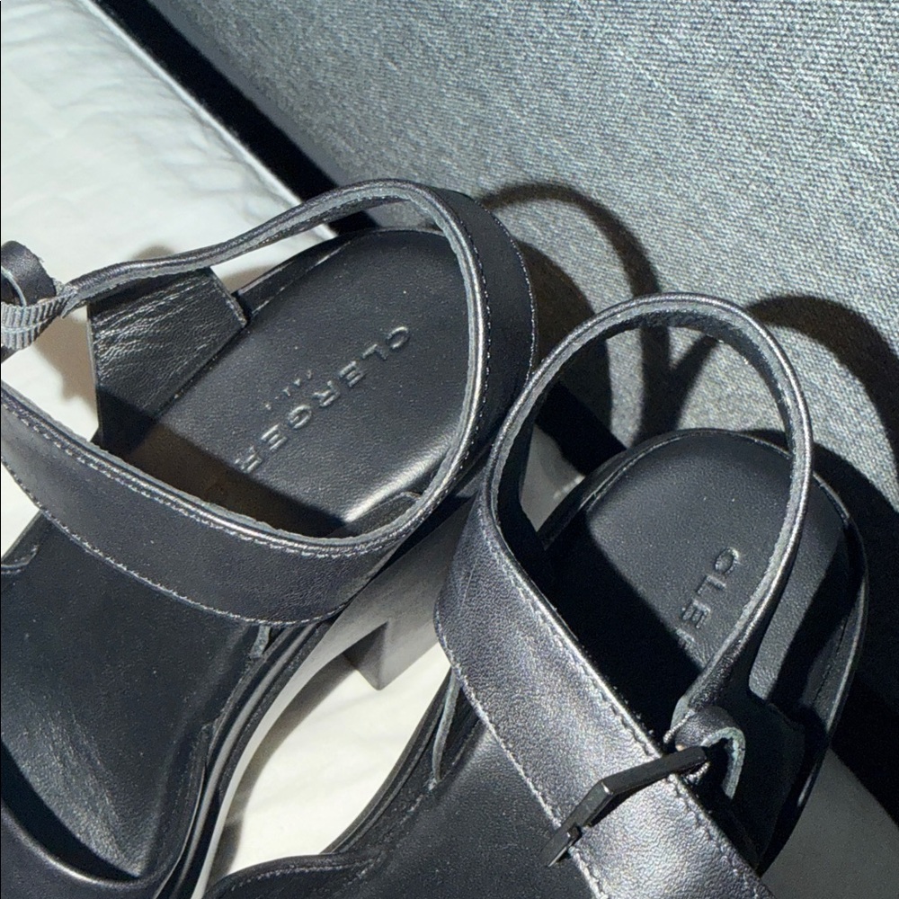 Robert Clergerie Black Leather Platform Heels - Picture 9 of 10